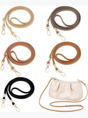 Faux Leather Bag Replacement Strap 52in with Gold Lobster Clasp
